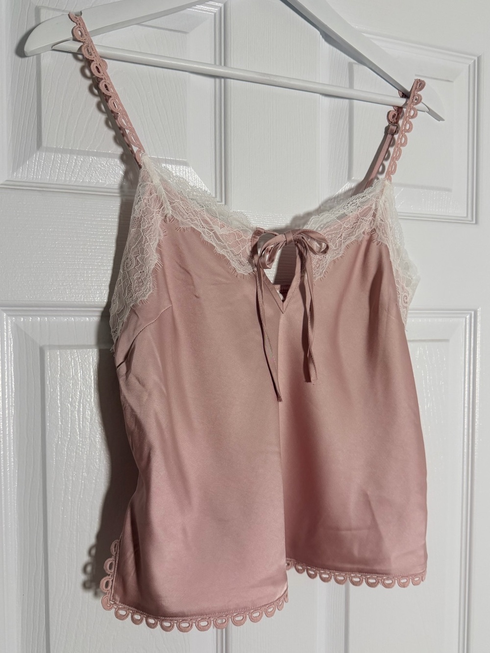 Kirious Los Angeles Pink Satin Lace Cami Top Y2K Coquette Size Medium